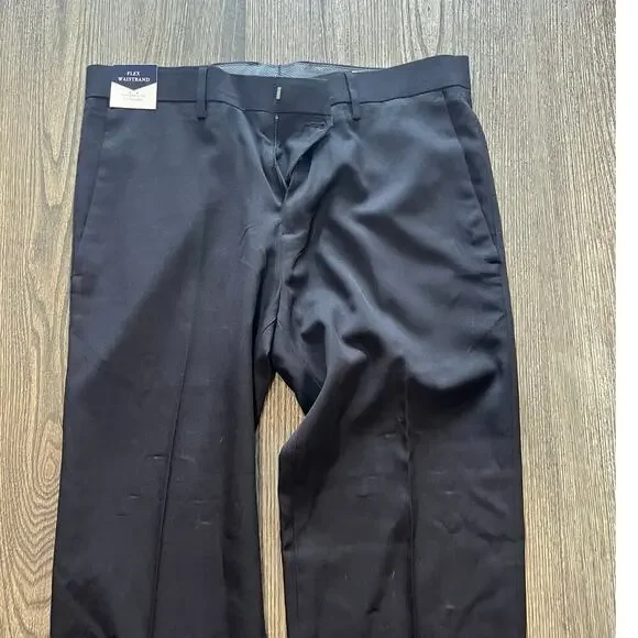 NWT Haggar Mens Dress Pants Straight Fit All Day Comfort Stretch Black Sz 32x32 - Picture 3 of 14